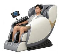 JQslycdmv Poltrona Massaggiante A Gravità Zero, movimento 2D Airbag Per Tutto Il Corpo+rullo Per I Piedi 6 Programmi Automatici Riscaldamento Della Vita Divano Massaggiante Di Lusso Per La Casa(Gray)