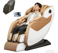 JQslycdmv Poltrona Massaggiante, A Gravità Zero Per Tutto Il Corpo, Poltrona Reclinabile Massaggiante Con Bluetooth Funzione Di Riscaldamento Massaggio A Gravità Zero(Yellow)