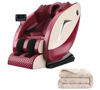 JQslycdmv Poltrona Massaggiante Con Copertura Airbag Per Tutto Il Corpo E Binari A L, Comoda Poltrona Reclinabile Con Gravità Zero, Adatta Per Ufficio E Casa(Red)