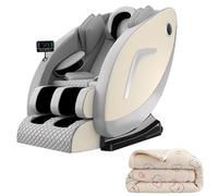 JQslycdmv Poltrona Massaggiante Con Copertura Airbag Per Tutto Il Corpo E Binari A L, Comoda Poltrona Reclinabile Con Gravità Zero, Adatta Per Ufficio E Casa(Gray)