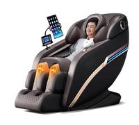 JQslycdmv Poltrona Massaggiante Con Schienale E Vita Riscaldati, Seduta Morbida, Touchscreen A LED A Gravità Zero, Programmi Automatici, Adatta Per Anziani(Bruin)