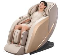 JQslycdmv Poltrona Massaggiante,copertura Completa Dalla Colonna Cervicale Alla Pianta Dei Piedi Massaggio Del Core 72 Set Di Airbag Guide Lunghe A L Adatta A Ufficio/studio(Beige)