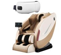 JQslycdmv Poltrona Massaggiante Per La Schiena, Poltrona A Sospensione Con Gravità Zero Massaggio Con Digitopressione Funzione Di Riscaldamento Rilevamento Del Corpo E Funzione Di Stretching(Gold)