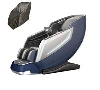 JQslycdmv Poltrona Massaggiante Per Tutto Il Corpo Di Alta Qualità, movimento 4D Rilevamento AI Della Forma Del Corpo Ergonomica Pelle Ecologica Elevata Capacità Di Carico(Blue)