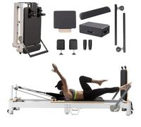 JQslycdmv Reformer per Pilates Pieghevole, Reformer per Pilates Multifunzionale Regolabile, per Casa, Studio, Palestra, Yoga, Attrezzature per Esercizi