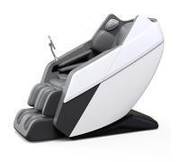 JQslycdmv Sedia da massaggio 4D,massaggio alla schiena Intelligent Massage Recliner SL Dual Orbit Bluetooth Connection Anziani Ufficio Commuter(White)