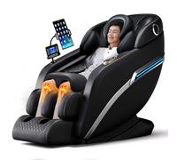 JQslycdmv Sedia da massaggio per tutto il corpo con vibrazione e riscaldamento,per alleviare lo stress impastare e rotolare Touch screen Intelligente e lussuoso per uomini e donne(Noir)