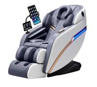 JQslycdmv Sedia da massaggio per tutto il corpo con vibrazione e riscaldamento,per alleviare lo stress impastare e rotolare Touch screen Intelligente e lussuoso per uomini e donne(Gray)