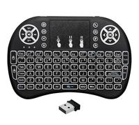 JQVDE 7 Colori Adatti for Tastiera i8 retroilluminata Inglese Russo Air Mouse Telecomando Wireless touchable Adatto for Smart TV Box Desktop Touchpad PC(Russian No Battery)