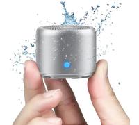 JQVDE Altoparlante Bluetooth con radiatore dei Bassi Personalizzato, Impermeabile IPX7, Altoparlanti Super Portatili, Custodia da Viaggio Inclusa(A106Pro-Silver)