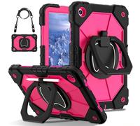 JQVDE Custodia Armor Adatta for iPad 10 10.9 Pollici Mini7 Air 11 Air 13 2024 M2 iPad PRO 11 Air 4 5 10.9 Pollici 10.2 Custodia Antiurto for Tablet for Bambini(Black Rose Red,iPad mini7)