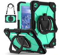 JQVDE Custodia Armor Adatta for iPad 10 10.9 Pollici Mini7 Air 11 Air 13 2024 M2 iPad PRO 11 Air 4 5 10.9 Pollici 10.2 Custodia Antiurto for Tablet for Bambini(Black Mint Green,iPad PRO 11 2022)