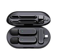 JQVDE Microfono radio HD wireless con cancellazione del rumore, doppio microfono, 20 metri, adatto for telefono cellulare, registrazione di brevi video TikTok(Dual IOS)