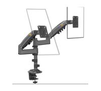 JQVDE Nuovo H180 Full Motion 17 "-27" doppio monitor supporto da tavolo per pc braccio a molla a Gas supporto per TV LCD 2-9kg 200x100(Matte Charcoal)