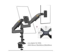 JQVDE Nuovo H180 Full Motion 17 "-27" doppio monitor supporto da tavolo per pc braccio a molla a Gas supporto per TV LCD 2-9kg 200x100(With adaptor)