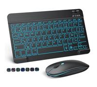 JQVDE Tastiera Bluetooth retroilluminata RGB ebraica/Russa/Spagnola/Portoghese/Coreana Adatta Adatta Adatta for iOS Android Windows iPad Samsung Tablet Laptop(French Set)