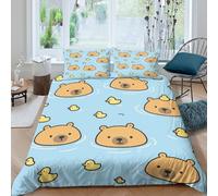 JQZXKNHPRS cute bear swimmingcopripiumino ultra microfibra 3 Pezzi stampa 3D con cerniera kawaii cartoon style Set Di Copripiumino con federa soffice morbida for adolescenti Super king（260x220cm）