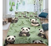 JQZXKNHPRS Panda cartooncopripiumino microfibra 3 pezzi motivo 3D con cerniera Cute animal design Set Di Copripiumino con federe per cuscini soffice for bambini e adolescenti Super king（260x220cm）