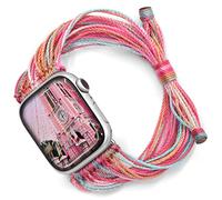 JR.DM Cinturino per orologio boho, compatibile con Apple Watch Band 8/SE/7/6/5/4/3/2/1 42 mm 44 mm 45 mm per ragazze e donne, regalo di Natale, braccialetti fatti a mano hippie String Art (LoveSong)