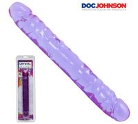 Jr. Double Dong Doc Johnson Dildo Doppio Realistico Viola da 30 cm con Venature