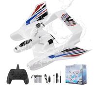 Jradse Aereo RC, Aereo a remoto aeronautico da 3 in 1 paese d'acqua Aereos anfibia da 2,4 GHz 3CH RC con 2 batterie EPP Remote Control Drone Hunt Fly Slite Design per ragazze