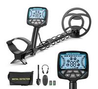 Jradse Metal detector, bobina completamente immersa IP68 da 26 cm, schermo LCD intelligente, lunghezza regolabile da 74 a 138 cm, set completo di accessori adatto per bambini e adulti principianti