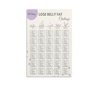 JRBJWYVV 30-Day Belly Fat Burn Challenge Canvas Poster - Aesthetic Workout Tracker Wall Art for Living Room Bedroom(Unframed,08x12inch(20x30cm))