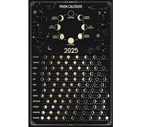 JRBJWYVV Lunar Calendar Poster 2025 - Moon Phases Tracker with Zodiac Signs and Celestial Art, Educational Space Themed Print(Unframed,08x12inch(20x30cm))