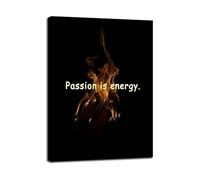 JRBJWYVV Motivational Passion Quote - Passion Is The Inspirational Wall-Art for Workplace(Framed,16x24inch(40x60cm))