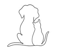 JRBNIT Decorazione da Parete in Metallo, Affascinante Metal Wall Art in Metallo A Forma di Gatto E Cane, Ideale for I Soggiorni degli Amanti degli Animali E for Le Sculture(40cm/15.8in)