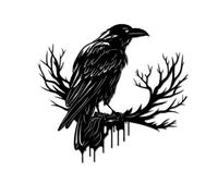 JRBNIT Decorazioni da Parete in Metallo A Forma di Corvo, Metal Wall Art, Arte della Parete Scultura da Parete Nera, Decorazione Parete for Soggiorno(40 * 37cm/15.38 * 14.7in)