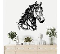 JRBNIT Graziosa Decorazione da Parete in Metallo A Forma di Cavallo, Decorazione da Parete in Metallo, Idee for Sculture da Parete in Stile Ranch E Case Moderne(40cm*37.7cm)