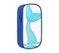 JRBWTDBW Astuccio a forma di coda di sirena, per studenti, ragazze, ragazzi, grande capacità, per adulti, per creatore di penne, astuccio per ufficio, semplice e durevole, multifunzionale, Blu, Taglia