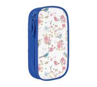 JRBWTDBW Astuccio floreale con fiori selvatici per studenti ragazze ragazzi grande capacità adulto penna maker matita astuccio organizzatore ufficio semplice durevole astuccio multifunzionale, Blu,
