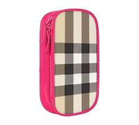 JRBWTDBW Astuccio grigio con linee scozzesi per studenti ragazze ragazzi grande capacità adulto penna creatore matita astuccio organizzatore ufficio semplice durevole multifunzionale matita borsa,
