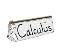 JRBWTDBW Astuccio in pelle con disegno di matematica, geometria, geek, calcolo, portapenne dal design sottile, con cerniera metallica, formato tascabile, per studenti, ufficio, università, scuola