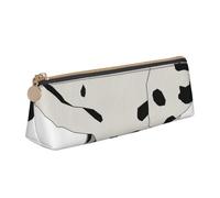 JRBWTDBW Astuccio in pelle dalmata dal design sottile con cerniera metallica, tascabile, per studenti, ufficio, università, scuola media, bianco, Taglia unica, Set di zaini per la scuola