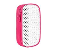 JRBWTDBW Astuccio nero rotondo a pois per studenti ragazze ragazzi grande capacità adulto penna maker matita astuccio organizzatore ufficio semplice durevole multifunzionale matita borsa, rosa, Taglia