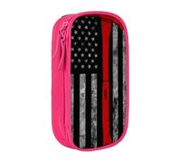 JRBWTDBW Astuccio per matite con ascia da pompiere con bandiera rossa per studenti ragazze ragazzi grande capacità per adulti portapenne astuccio organizer per ufficio semplice e durevole astuccio