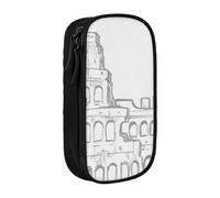 JRBWTDBW Astuccio per matite con bandiera italiana del Colosseo romano per studenti ragazze ragazzi grande capacità per adulti portapenne astuccio per ufficio organizer semplice durevole