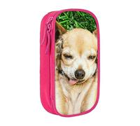JRBWTDBW Astuccio per matite con cane chihuahua, per studenti, ragazze, ragazzi, grande capacità, per adulti, portapenne per ufficio, organizer semplice e durevole, rosa, Taglia unica, Bagaglio a mano