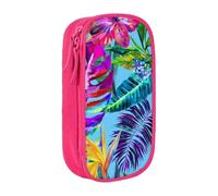 JRBWTDBW Astuccio per matite con fiori rosa tropicali per studenti ragazze ragazzi grande capacità adulto penna maker matita astuccio organizzatore ufficio semplice durevole multifunzionale matita