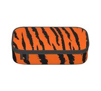 JRBWTDBW Astuccio per penne di grande capacità arancione tigre leopardo astuccio di grande capacità per studenti astuccio per cancelleria astuccio con cerniera liscia astuccio portatile per scuola