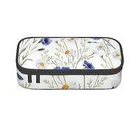 JRBWTDBW Astuccio per penne di grande capacità con fiore disegnato a mano, astuccio per matite di grande capacità per studenti astuccio per cancelleria con cerniera liscia astuccio portatile per