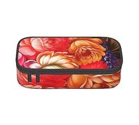 JRBWTDBW Astuccio per penne di grande capacità rosso bellissimo fiore astuccio di grande capacità per studenti astuccio per cancelleria astuccio con cerniera liscia astuccio portatile per scuola