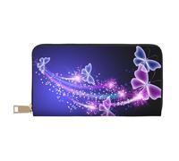 JRBWTDBW Bella farfalla viola lunga pochette in ecopelle chic elegante portafogli da donna per donne moderne grande capacità porta carte e tasche organizer borsa resistente per i viaggi di tutti i