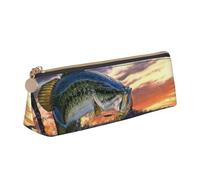 JRBWTDBW Big Fish Astuccio in pelle con design sottile con cerniera metallica, formato tascabile, per studenti, ufficio, università, scuola media, bianco, Taglia unica, Set di zaini per la scuola