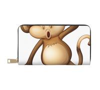 JRBWTDBW Carino scimmia lunga pochette in ecopelle chic elegante portafoglio da donna per donne moderne grande capacità porta carte e tasche organizer borsa resistente per i viaggi di tutti i giorni,