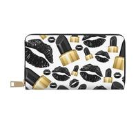 JRBWTDBW Cool Black Lips, pochette lunga in finta pelle, elegante e alla moda, portafogli da donna moderna, grande capacità, porta carte e tasche organizer, borsa resistente per i viaggi di tutti i