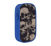 JRBWTDBW Cool Skull Graphics Astuccio per Studenti Ragazze Ragazzi Grande Capacità Adulto Pen Maker Matita Pouch Organizzatore Ufficio Semplice Durevole Multifunzionale Matita Bag, Blu, Taglia unica,